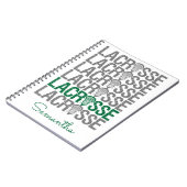 Green Distressed Lacrosse Word Notizblock (Linke Seite)