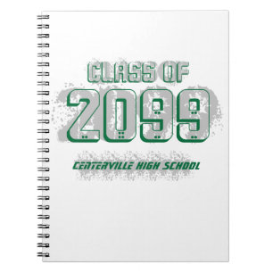 Green Distressed Modern Class of Notebook Notizblock