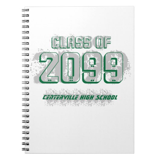 Green Distressed Modern Class of Notebook Notizblock (Vorderseite)