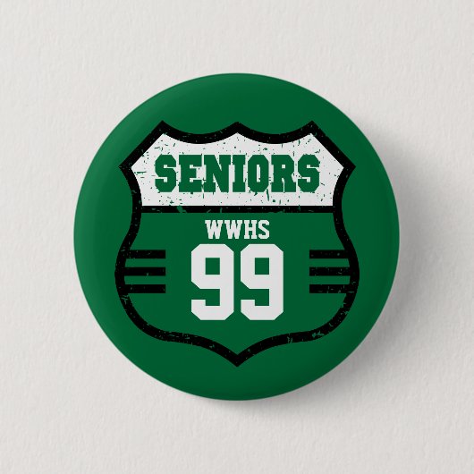 Green Distressed Seniors Road Sign Button (Vorderseite)