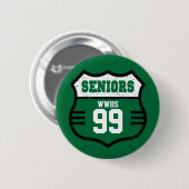 Green Distressed Seniors Road Sign Button (Vorne & Hinten)