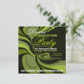 Green Diva Abschluss House Party Einladung (Stehend Vorderseite)