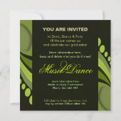 Green Diva Abschluss House Party Einladung (Rückseite)