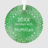 Green DIY Black Rabbit Holiday Tree Ornament (Rückseite)