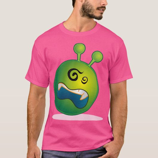 Green Dizzy Alien Emoji T-Shirt (Vorderseite)
