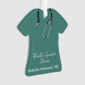 Green Doctor Scrubs Weihnachtsschmuck Ornament (Vorderseite)