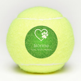 Green Dog Name Tennis Ball 'toss, fetch, repeat'