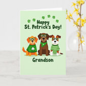 Green Dog Shamrocks Grandson Card Karte (Gelbe Blume)