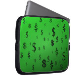 Green Dollar Sign Print Laptopschutzhülle (Vorne Rechts)