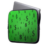Green Dollar Sign Print Laptopschutzhülle (Vorderseite Links)