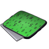 Green Dollar Sign Print Laptopschutzhülle (Vorne Knopf)