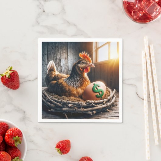 Green-Dollar-Zeichen auf einem Ei Serviette (Beispiel)