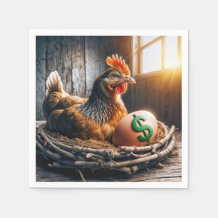 Green-Dollar-Zeichen auf einem Ei Serviette