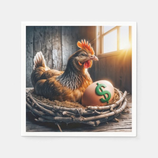 Green-Dollar-Zeichen auf einem Ei Serviette (Vorderseite)