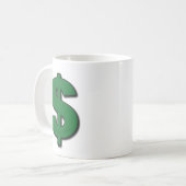 Green-Dollar-Zeichen Kaffeetasse (Vorderseite Links)