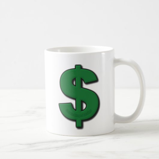 Green-Dollar-Zeichen Kaffeetasse (Rechts)