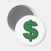 Green-Dollar-Zeichen Magnet (Vorderseite/Rückseite)