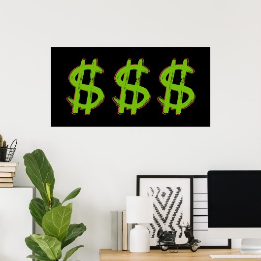 Green-Dollar-Zeichen Poster (Heimbüro)