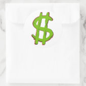 Green-Dollar-Zeichen Runder Aufkleber (Tasche)
