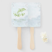 Green Dolphin Gastgeschenk Hochzeit Hand Fan Fächer (Vorne und Hinten)