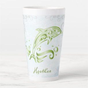 Green Dolphin Personalisiert Latte Tasse