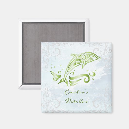 Green Dolphin Personalisiert Magnet (Vorderseite/Rückseite)