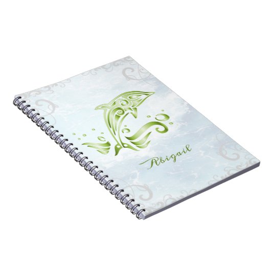 Green Dolphin-Personalisiert-Notebook Notizblock (Rechte Seite)