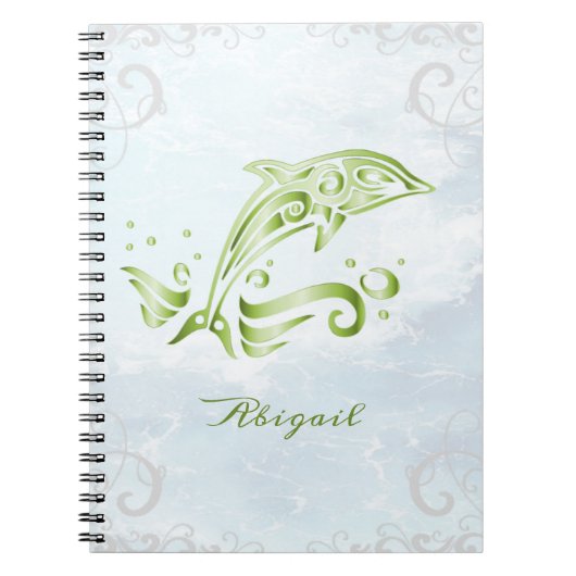 Green Dolphin-Personalisiert-Notebook Notizblock (Vorderseite)