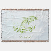 Green Dolphin Personalisiert Throw Blanket Decke (Vorderseite)