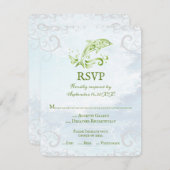 Green Dolphin Wedding RSVP Card (Vorne/Hinten)