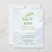 Green Dolphin Wedding RSVP Card (Vorderseite)