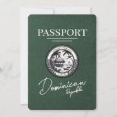 Green Dominiican Republic Pass Wedding Einladung (Rückseite)