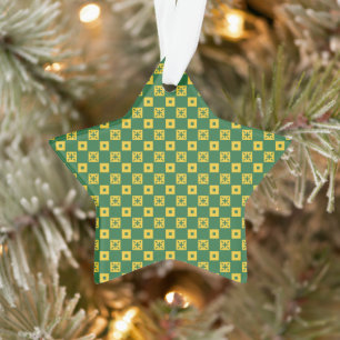 Green Domino Star Ornament