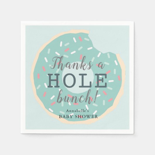 Green Donut Baby Dusche Vielen Dank Serviette (Vorderseite)