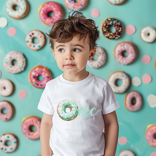 Green Donut Birthday Kleinkind T-shirt