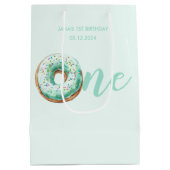 Green Donut Birthday Mittlere Geschenktüte (Rückseite)