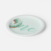 Green Donut Birthday Pappteller (Schrägansicht)