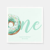 Green Donut Birthday Serviette (Vorderseite)
