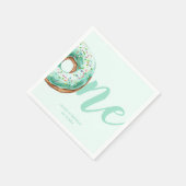 Green Donut Birthday Serviette (Ecke)