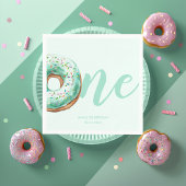 Green Donut Birthday Serviette