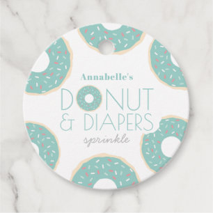 Green Donut & Diapers Baby Sprinkle Boy Geschenkanhänger