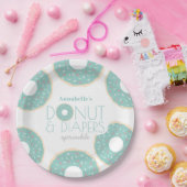 Green Donut & Diapers Kinderdusche Sprinkle Pappteller (Party)
