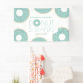 Green Donut & Diapers Sprinkle Baby Dusche Banner (Insitu)