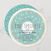 Green Donut Drive-by Baby Sprinkle Duschkreislauf Einladung (Vorne/Hinten)