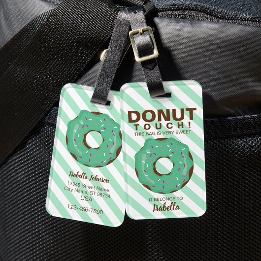 Green Donut Luggage Tag Gepäckanhänger