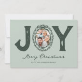 Green Doodle Joy Foto Weihnachten (Vorderseite)