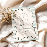 Green Doodle Wavy Frame Wedding
