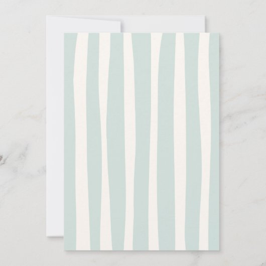 Green Doodle Wavy Frame Wedding Save The Date (Rückseite)