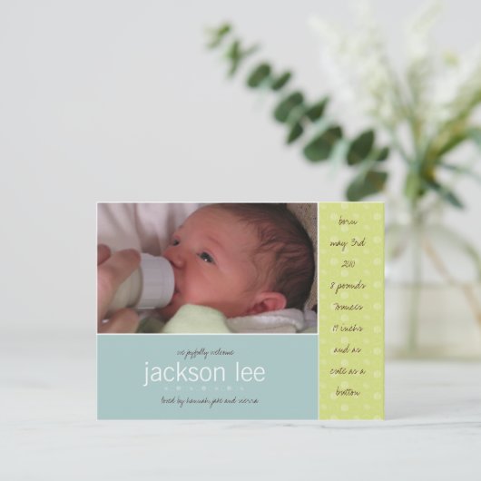 Green Dot Baby Ankündigung (Stehend Vorderseite)