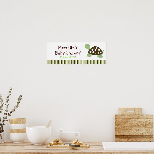 Green Dot Turtle Custom Baby Showbanner Poster (Küche)